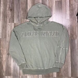 Stone Island Gray Reverse Embroidered Oversized Hoodie XL
